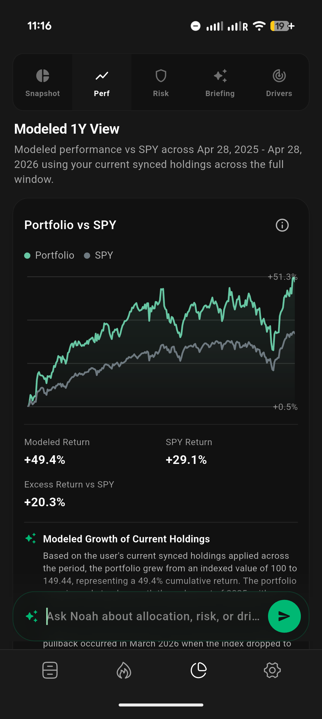 Stoky Portfolio Studio performance screenshot